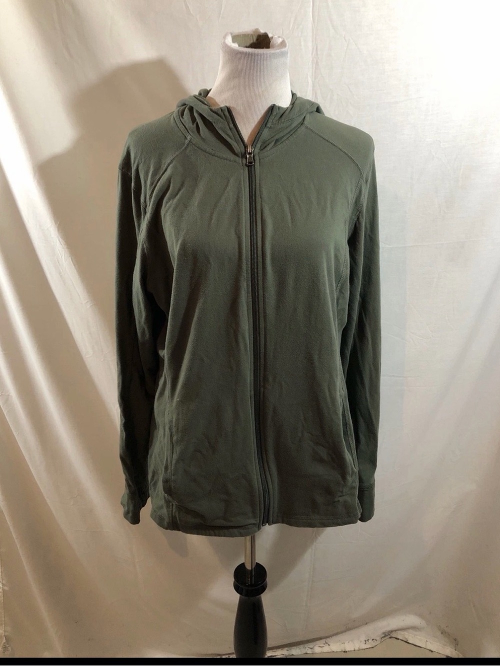 Tek Gear Olive Green Zip Front Hoodie - Womens XXL, Bust 21”, Length 25”